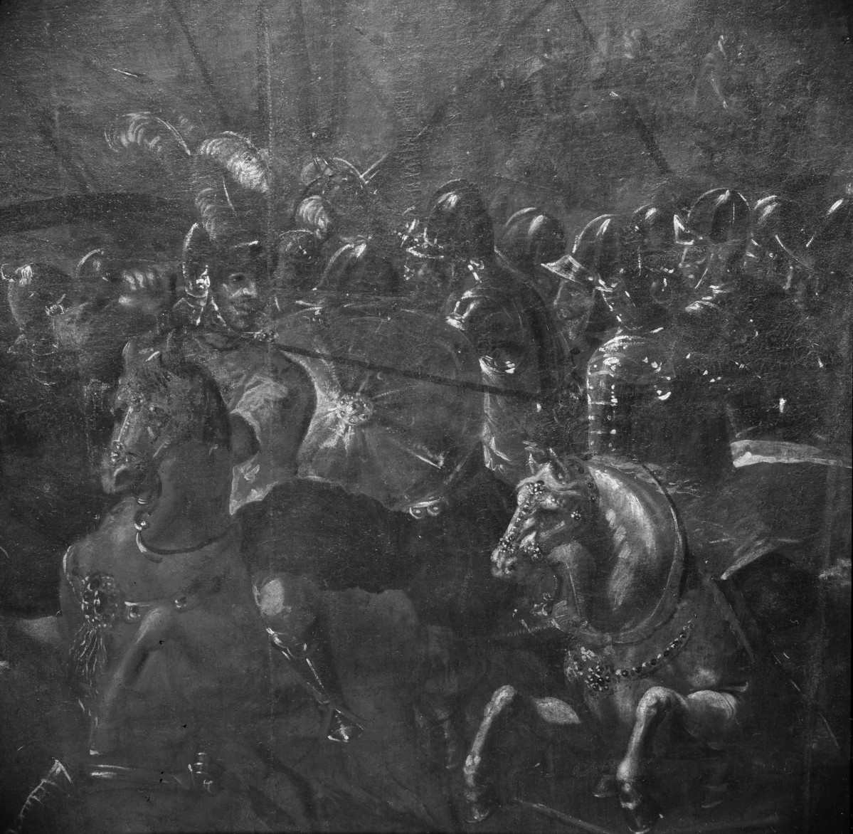 pałac Biskupów Krakowskich - Drugi Pokój Senatorski /I p./ - plafon - część środkowa ze sceną Pożar Moskwy - fragment, skan 1