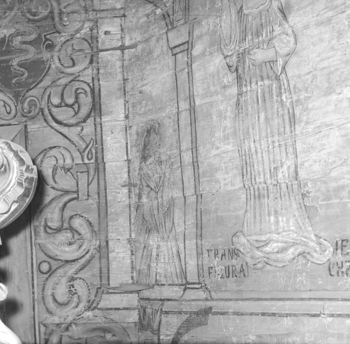 kościół parafialny pw. Matki Boskiej Różańcowej i św. Jana Kantego, 1527 r. - polichromia 1. połowa XVII w., Przemienienie - fragment, skan 1