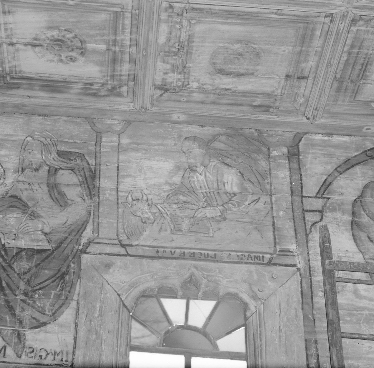 kościół parafialny pw. Matki Boskiej Różańcowej i św. Jana Kantego, 1527 r. - polichromia 1. połowa XVII w., św. Łukasz Ewangelista, skan 1