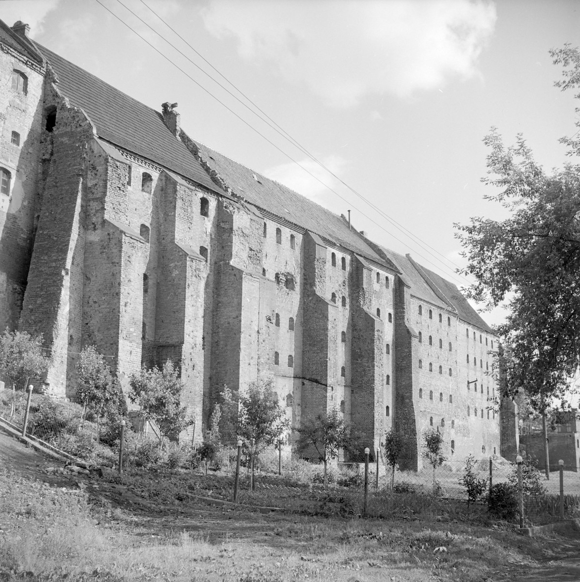 Zespół spichrzy gotyckich - elewacja od strony rzeki Wisła, skan 1