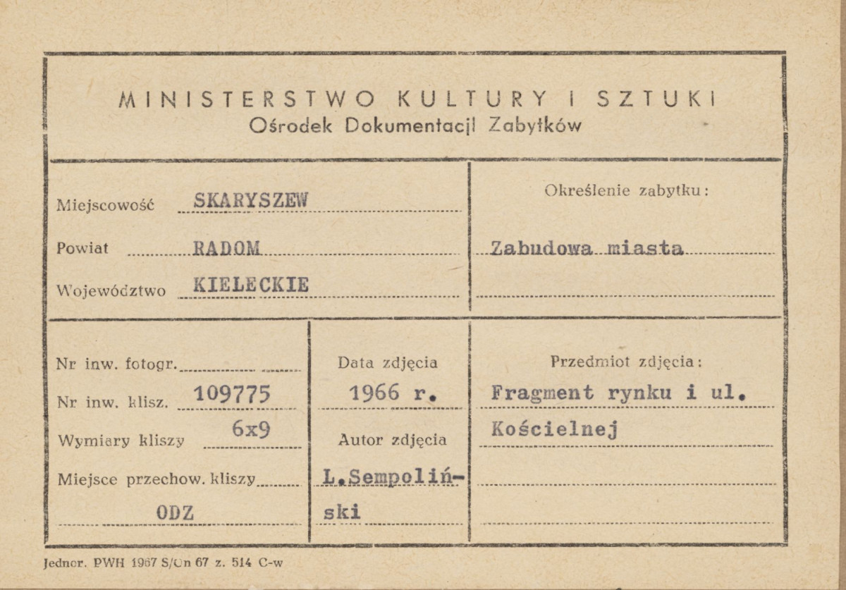 Miasto - fragment rynku - metryczka, skan 1