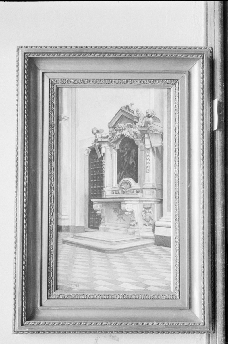 Muzeum Pomorskie w Toruniu, obraz Gierymski Aleksander "Ołtarz rzymski", 680x385 mm, skan 1