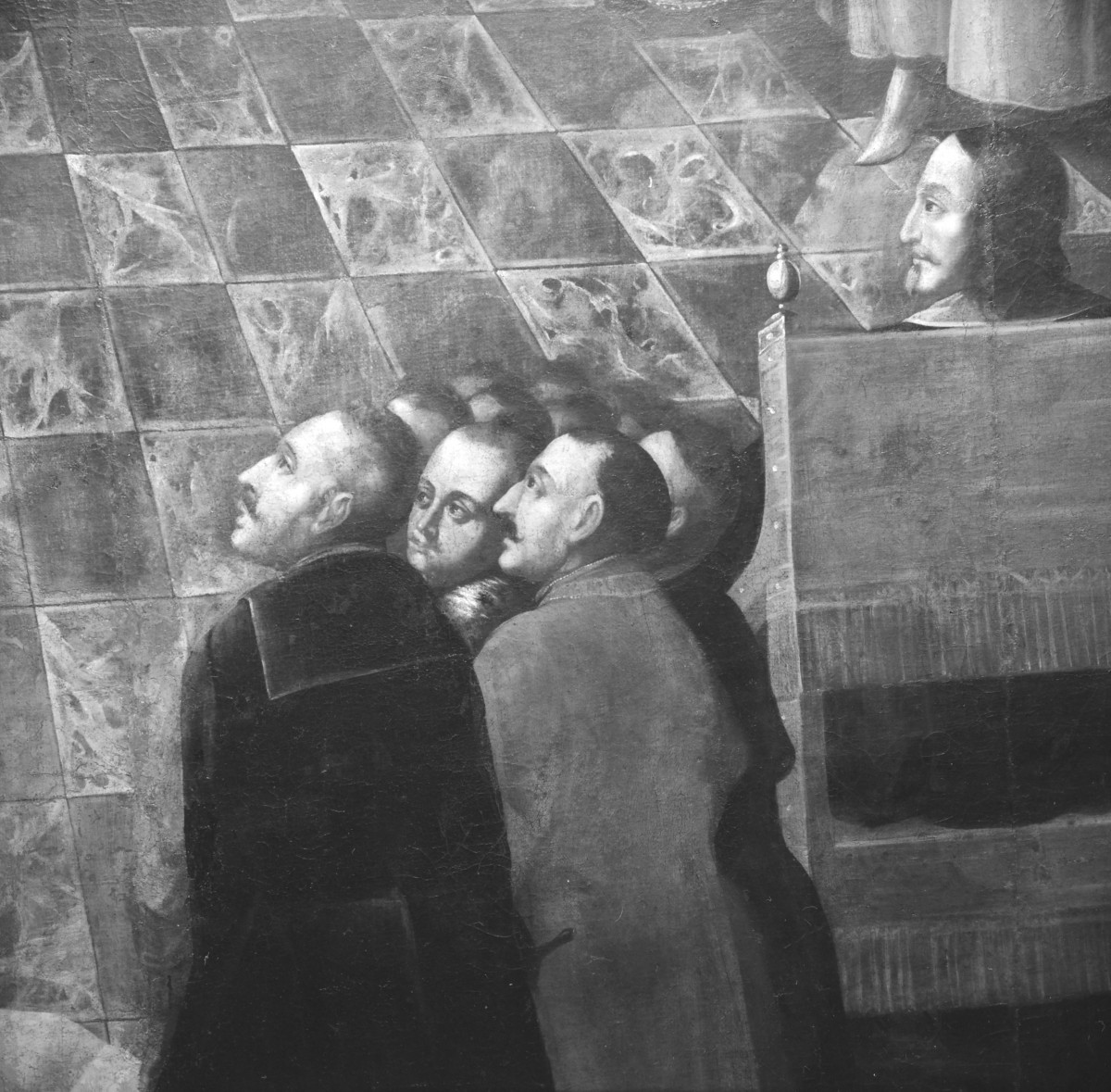 pałac Biskupów Krakowskich - Trzeci Pokój Biskupi /I p./ - fragment stropu - plafon Sąd nad Arianami - fragment, skan 1