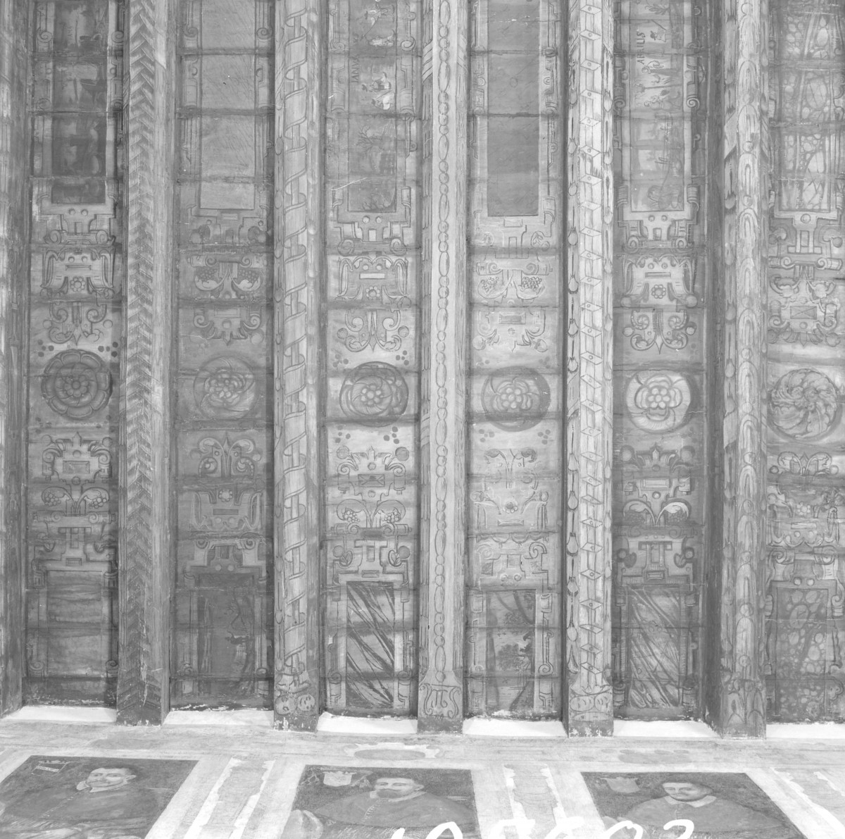 pałac Biskupów Krakowskich - Izba Stołowa Górna /sala portretowa/ /I p./ - fragment stropu, skan 1