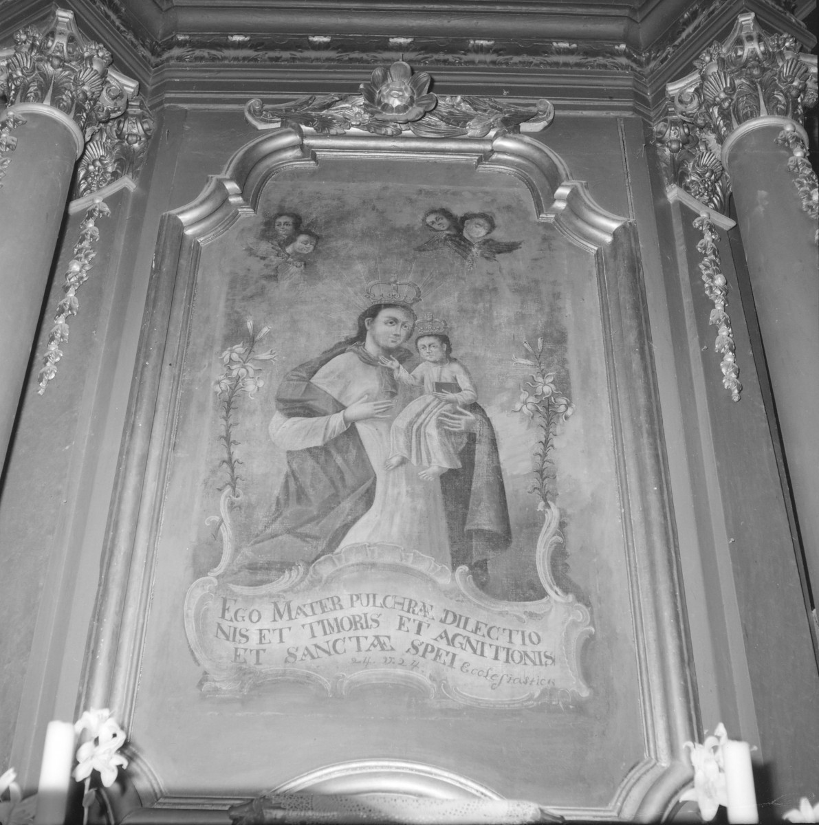 kościół pw. św. Bartłomieja - wnętrze - prezbiterium - ołtarz główny - obraz, skan 1