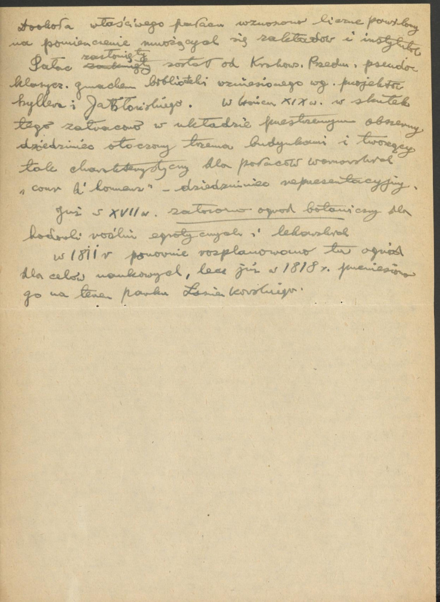 wypis z czasopisma "Stolica", 1948, nr. 10 (69), s. 8 na temat historii Pałacu Kazimierzowskiego w Warszawie oraz wzmianki o przypałacowym botanicznym ogrodzie, skan 2