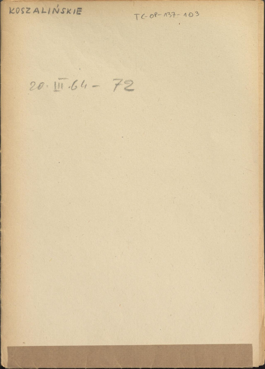 obwoluta rejestru - koszalińskie - 20.III.64 - 72, skan 1