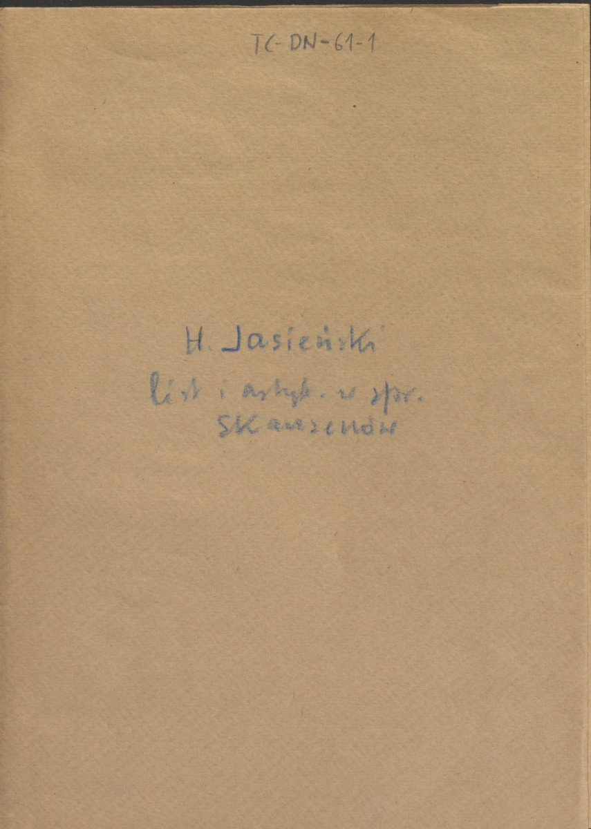 list i artykuły w sprawie skansenów, skan 1