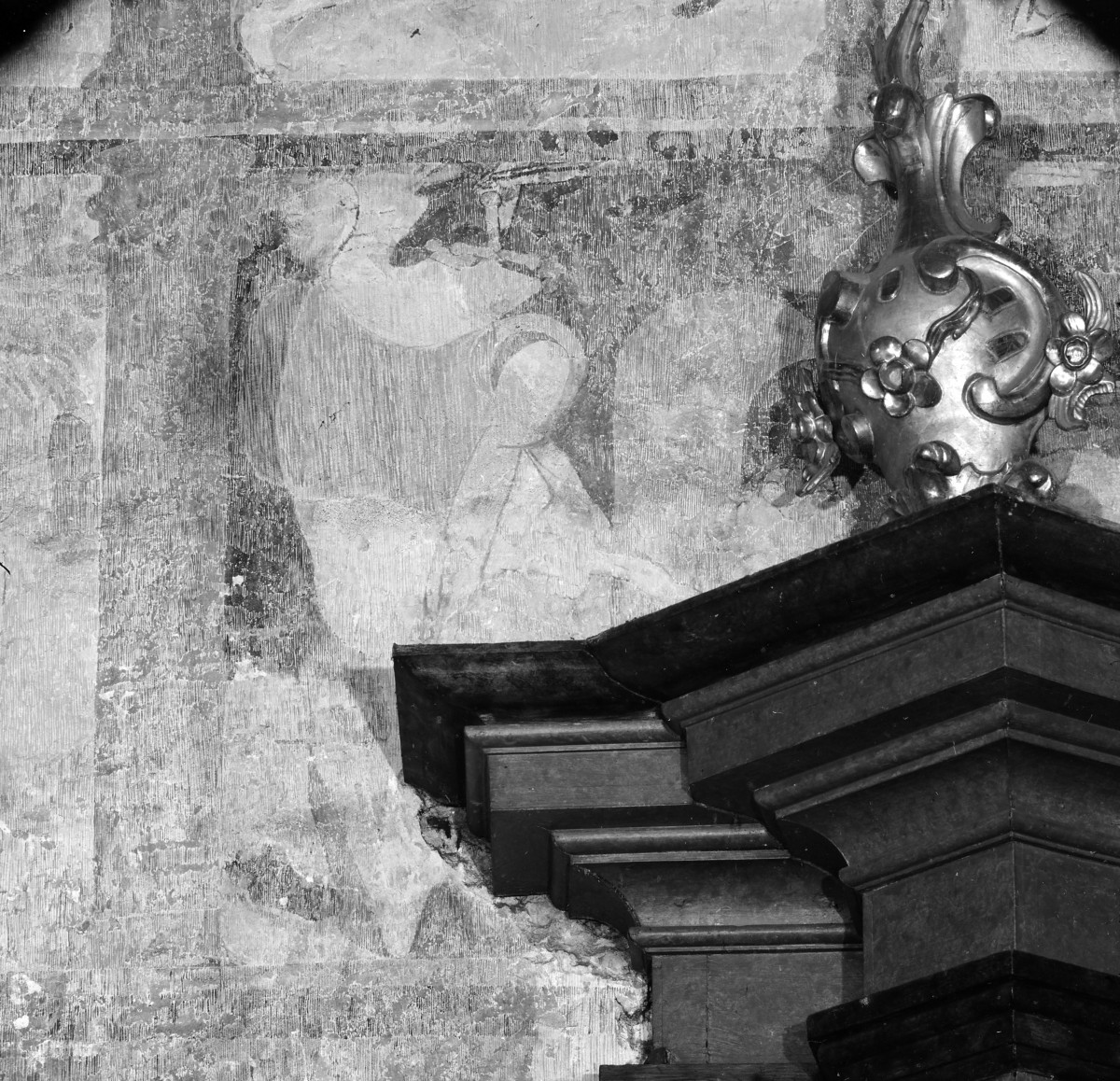 kościół pw. św. Małgorzaty Dziewicy i Męczennicy - wnętrze - nawa główna - ściana północna - polichromia - Cykl Pasyjny - fragment, skan 1