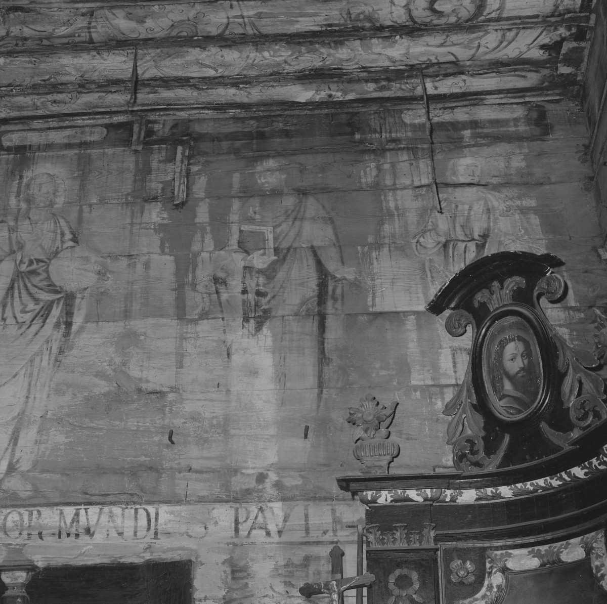 kaplica pw. Nawiedzenia i Zwiastowania Najświętszej Marii Panny - wnętrze - nawa główna - ściana północna - fragment, skan 1