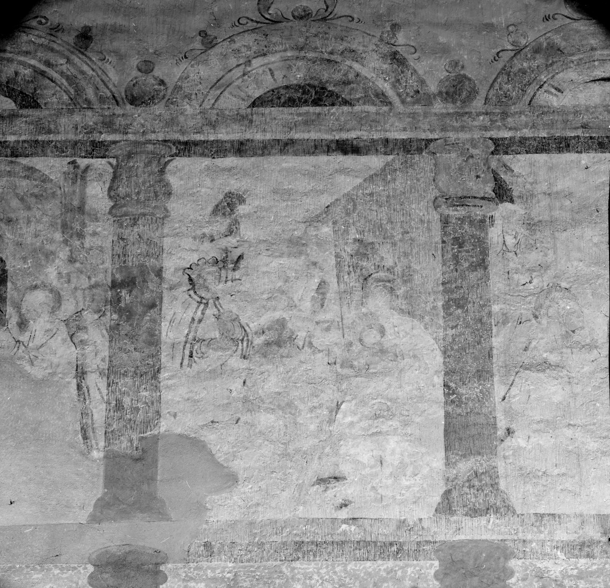 kościół pw. św. Małgorzaty Dziewicy i Męczennicy - wnętrze - nawa główna - ściana północna - polichromia - Cykl Pasyjny - fragment, skan 1