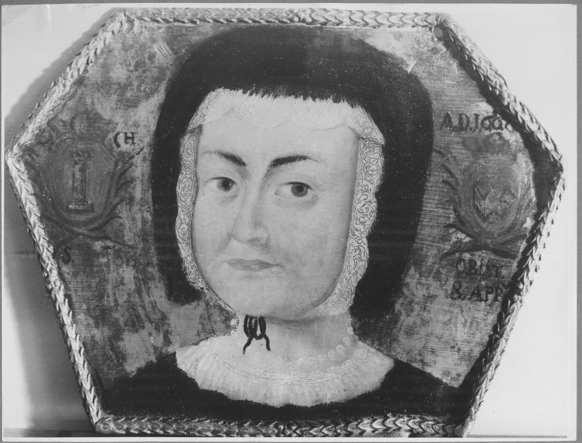Kościół drewniany - wnętrze, portret trumienny, skan 1