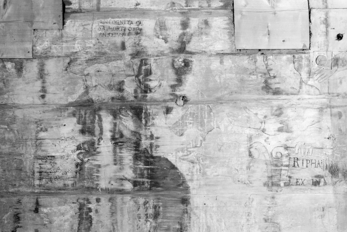 kościół pw. św. Elżbiety Węgierskiej - wnętrze - nawa główna - ściana północna - polichromia - Sąd Krwi - fragment, skan 1