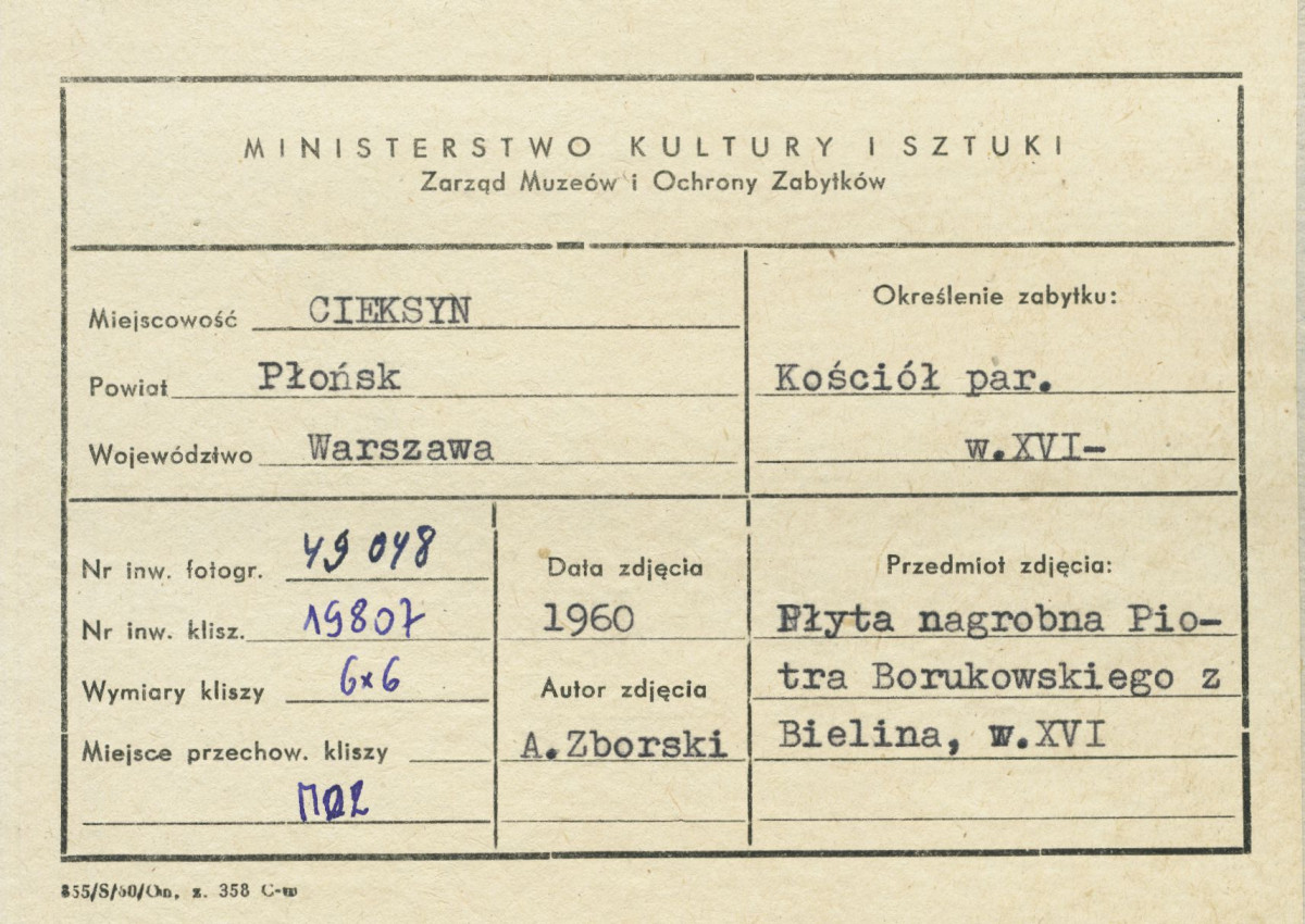 Kościół parafialny - wnętrze, płyta nagrobna - metryczka, skan 1