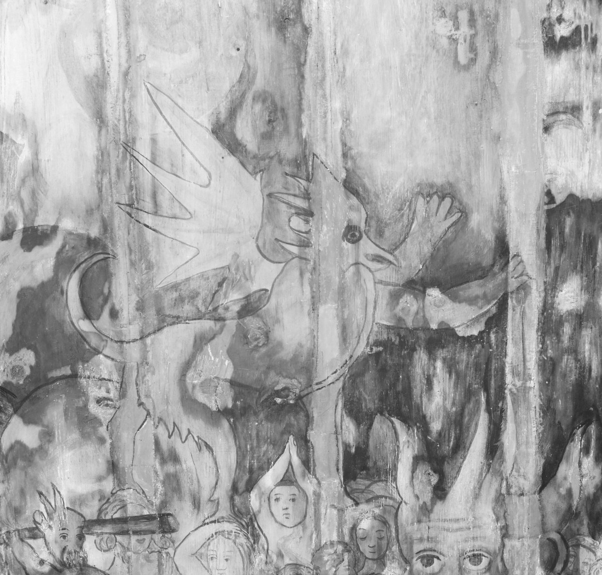 kościół pw. św. Elżbiety Węgierskiej - wnętrze - nawa główna - strop - polichromia -  Sąd Ostateczny - fragment, skan 1