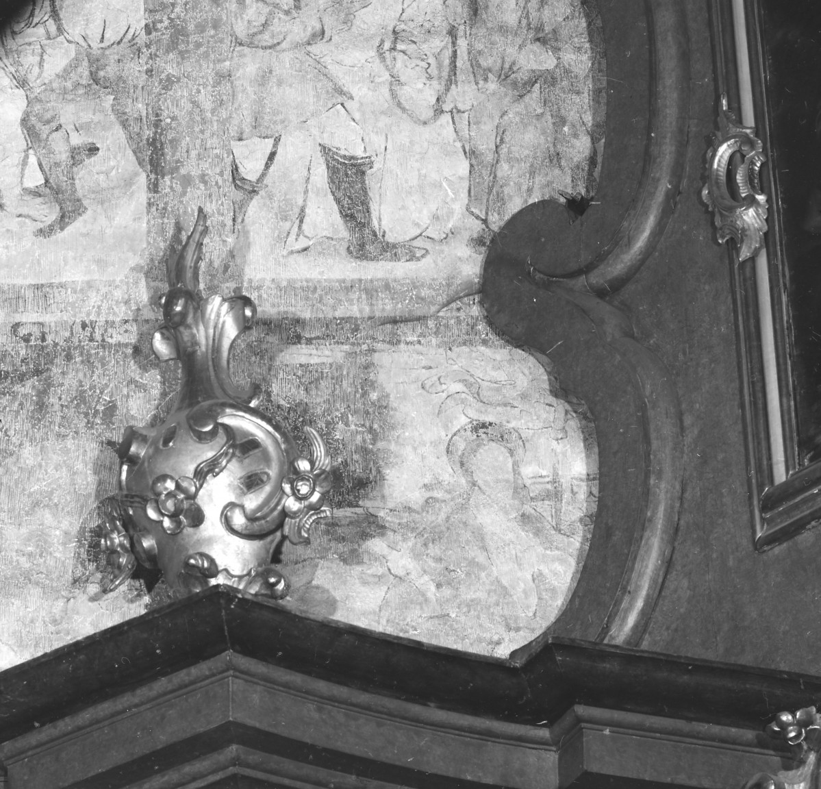 kościół pw. św. Małgorzaty Dziewicy i Męczennicy - wnętrze - nawa główna - ściana północna - polichromia - Cykl Pasyjny - fragment, skan 1