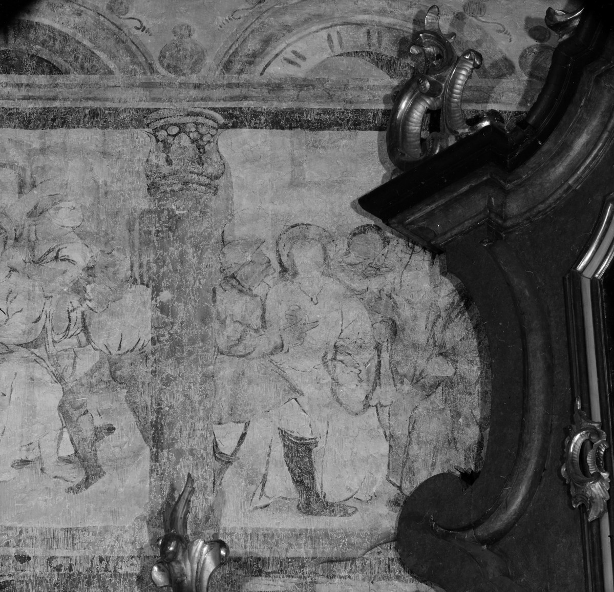 kościół pw. św. Małgorzaty Dziewicy i Męczennicy - wnętrze - nawa główna - ściana północna - polichromia - Cykl Pasyjny - fragment, skan 1