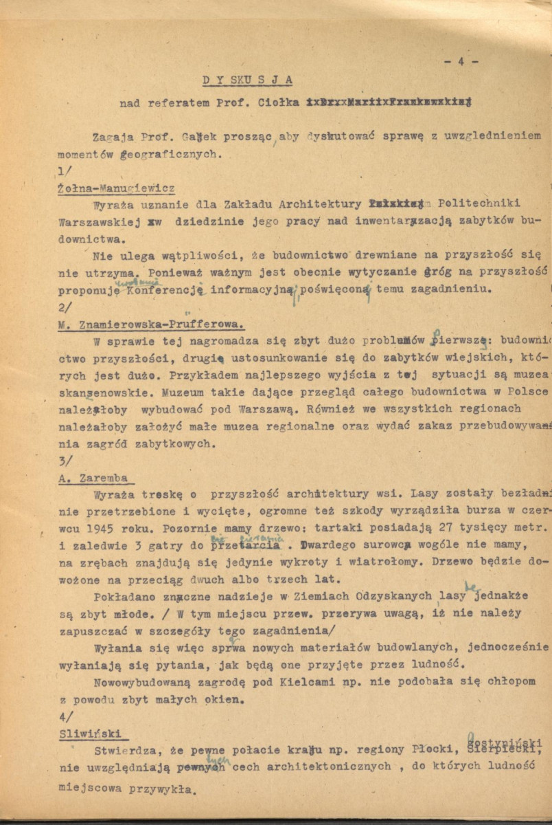 referat i dyskusja nt. budownictwa ludowego w Polsce z uwzględnieniem planowania wsi współczesnych, skan 5