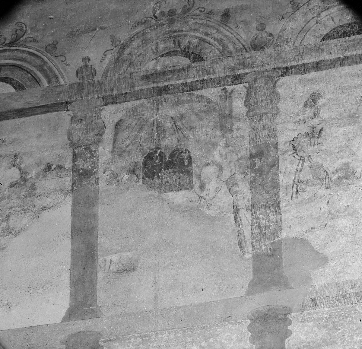 kościół pw. św. Małgorzaty Dziewicy i Męczennicy - wnętrze - nawa główna - ściana północna - polichromia - Cykl Pasyjny - fragment, skan 1