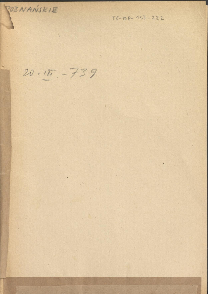 obwoluta rejestru - poznańskie - 20.III.64 - 739, skan 1