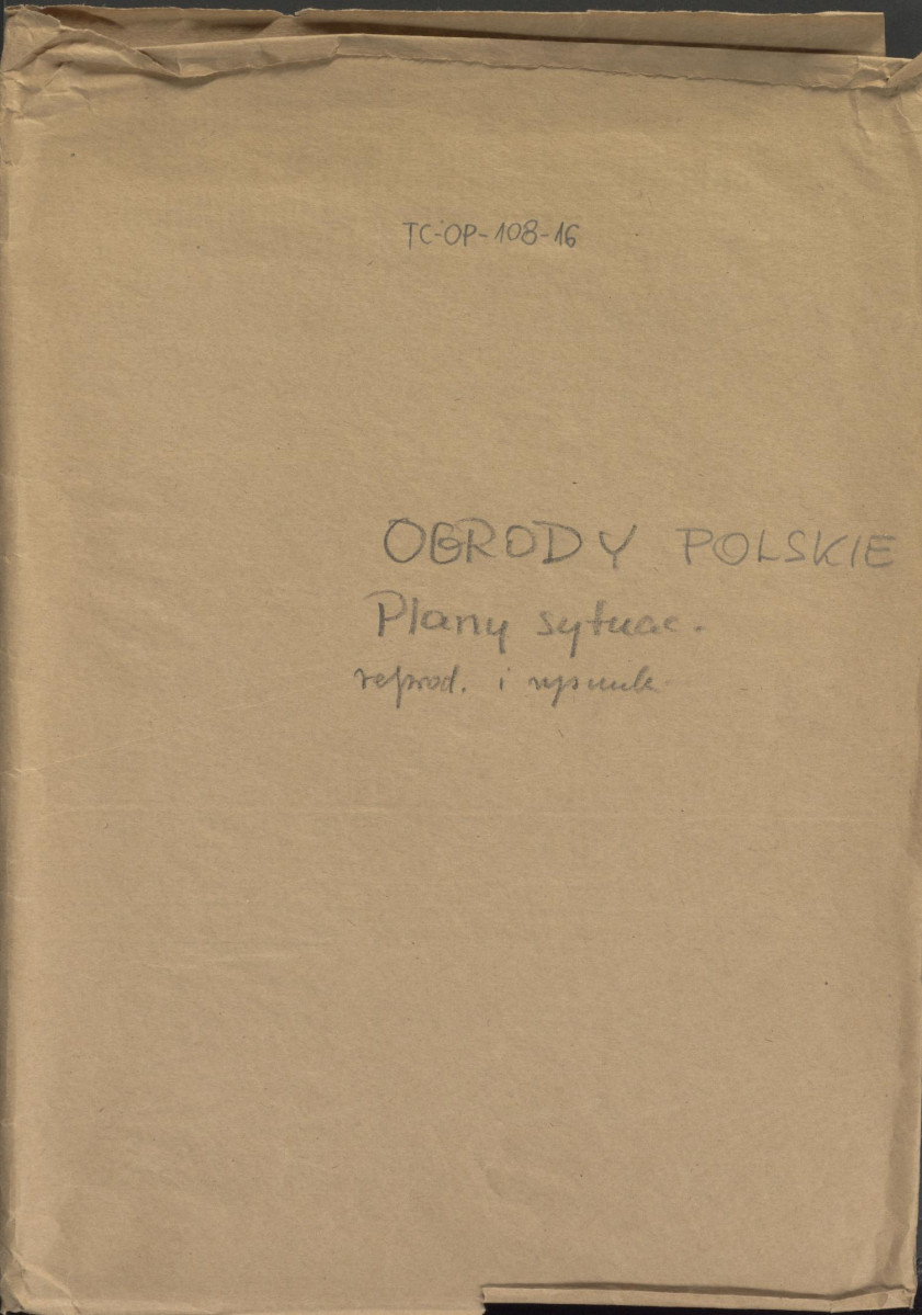 obwoluta zatytuowana "Ogrody Polskie" - Plany sytuac. Reprod. i rysunek, skan 1