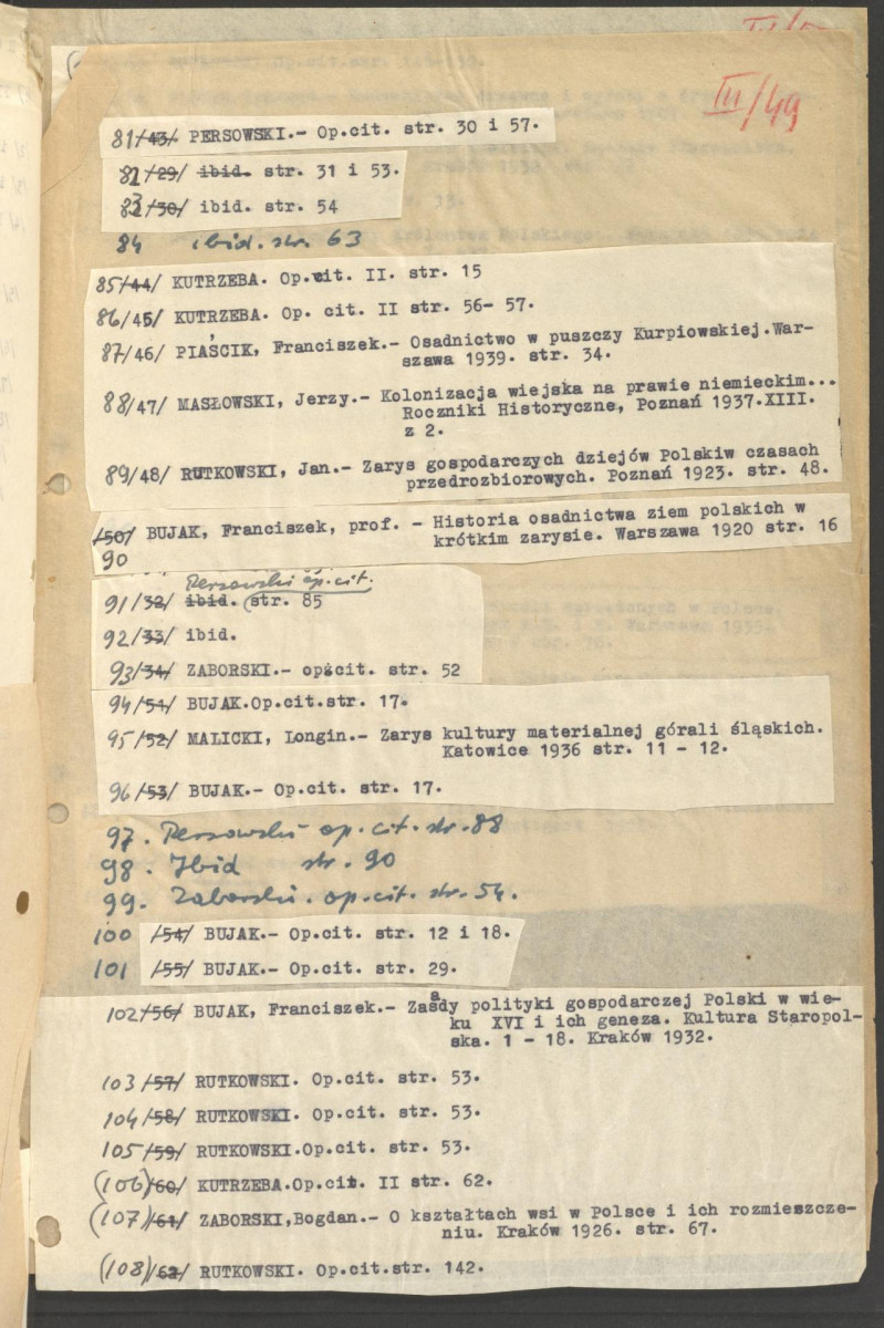 Regionalizm w budownictwie wiejskim w Polsce; praca doktorska; fragment cz. III rozdz. 5, skan 43