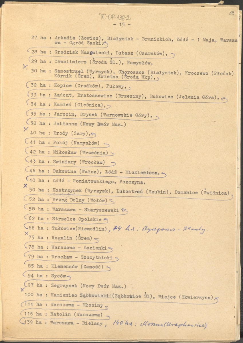 materiał roboczy, wg. opisu z obwoluty wydany drukiem w BMiOZ, seria B, t. XXIII, 1968, s. 153-168, na temat teorii i praktyki konserwatorskiej stosowanych w odniesieniu do różnych założeń ogrodowych i parków w ujęciu historycznym oraz zagadnień związanych z rekonstrukcją ogrodów zabytkowych, skan 18