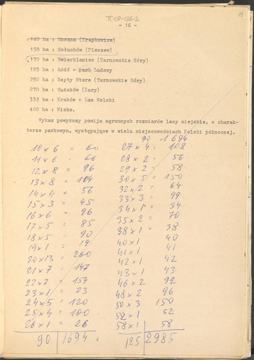 materiał roboczy, wg. opisu z obwoluty wydany drukiem w BMiOZ, seria B, t. XXIII, 1968, s. 153-168, na temat teorii i praktyki konserwatorskiej stosowanych w odniesieniu do różnych założeń ogrodowych i parków w ujęciu historycznym oraz zagadnień związanych z rekonstrukcją ogrodów zabytkowych, skan 19