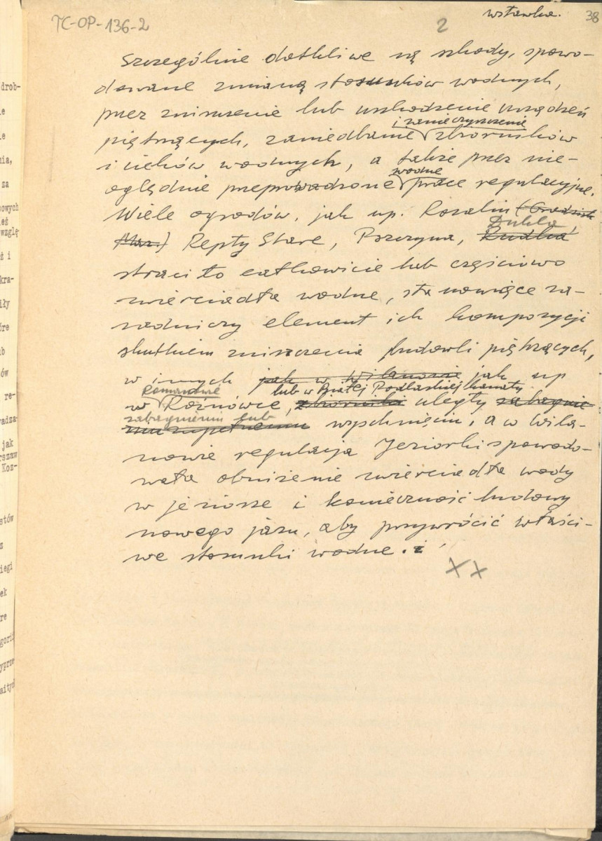 materiał roboczy, wg. opisu z obwoluty wydany drukiem w BMiOZ, seria B, t. XXIII, 1968, s. 153-168, na temat teorii i praktyki konserwatorskiej stosowanych w odniesieniu do różnych założeń ogrodowych i parków w ujęciu historycznym oraz zagadnień związanych z rekonstrukcją ogrodów zabytkowych, skan 39
