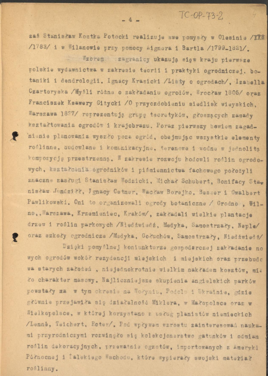 tekst, materiał roboczy pt. "Sztuka ogrodowa w epoce klasycyzmu", skan 4