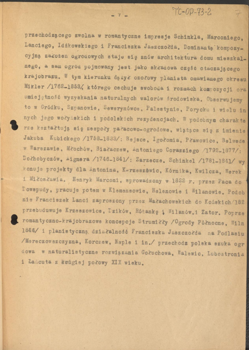 tekst, materiał roboczy pt. "Sztuka ogrodowa w epoce klasycyzmu", skan 7