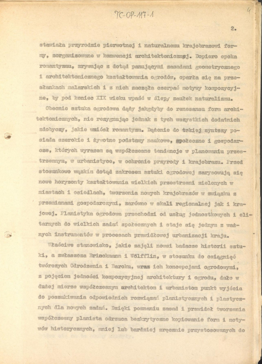 tekst (luźne strony), spójny materiał roboczy przeznaczony i wykorzystany w publikacji, pt.: "X wieków ogrodów polskich, część I - Średniowiecze X-XV w.", skan 4