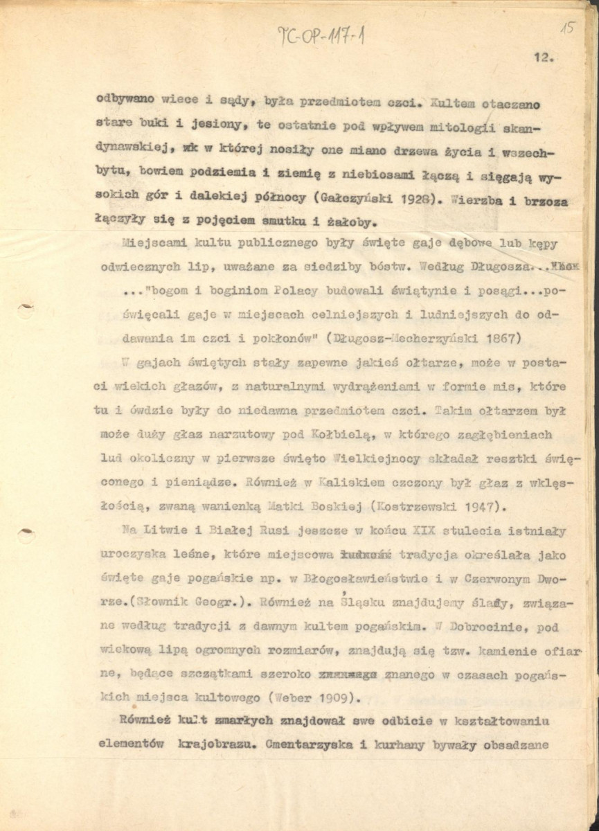tekst (luźne strony), spójny materiał roboczy przeznaczony i wykorzystany w publikacji, pt.: "X wieków ogrodów polskich, część I - Średniowiecze X-XV w.", skan 14