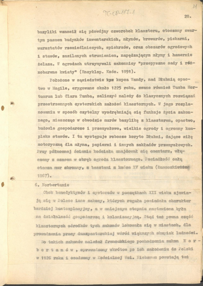 tekst (luźne strony), spójny materiał roboczy przeznaczony i wykorzystany w publikacji, pt.: "X wieków ogrodów polskich, część I - Średniowiecze X-XV w.", skan 30