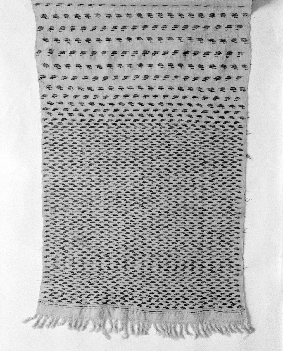 Muzeum Narodowe - zbiory - pas wełniany jednostronny - /XVIII wiek/ - głowa i wciąża /fragment/ - awers, skan 1