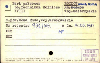 park pałacowy ob. technikum rolniczego, skan 1
