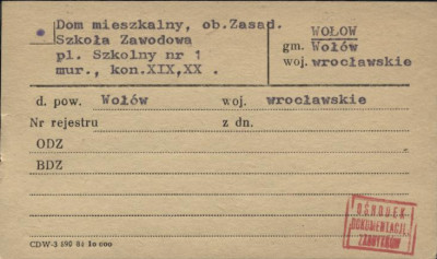 dom mieszkalny, ob. zasad. szkoła zawodowa, skan 1
