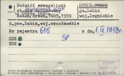 kościół ewangelicki, ob. kościół Narodzenia Najświętszej Maryi Panny, skan 1