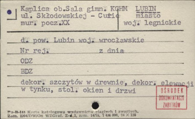 kaplica, ob. sala gimn. KGHM, skan 1