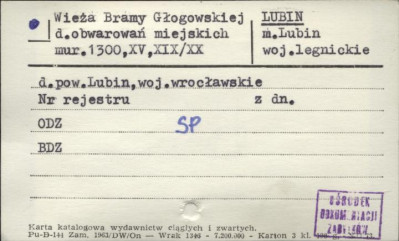wieża Bramy Głogowskiej, d. obwarowań miejskich, skan 1