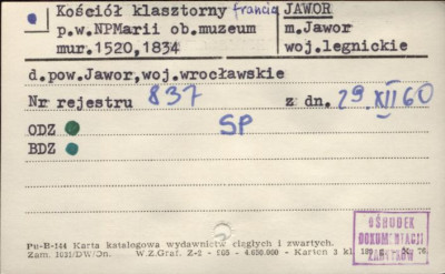 kościół bernardynów pw. Najświętszej Maryi Panny, ob. muzeum, skan 1