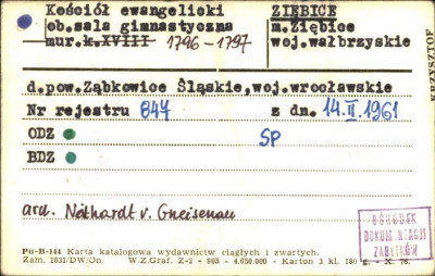 kościół ewangelicki, ob. sala gimnastyczna, skan 1