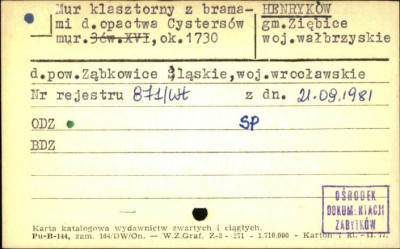 mur klasztorny z bramami d. opactwa cystersów, skan 1