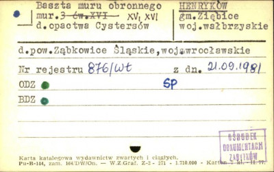 baszta muru obronnego d. opactwa cystersów, skan 1