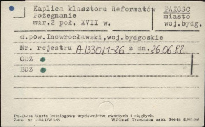 kaplica Pożegnanie - zespół klasztoru reformatów (kalwaria), skan 1