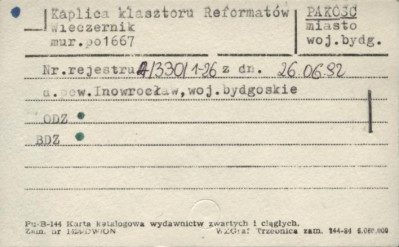 kaplica Wieczernik - zespół klasztoru reformatów (kalwaria), skan 1