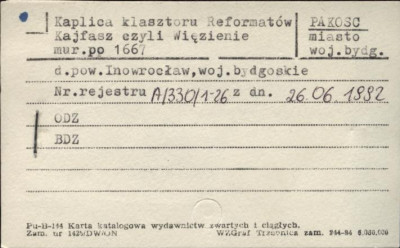 kaplica Kajfasz (Więzienie) - zespół klasztoru reformatów (kalwaria), skan 1