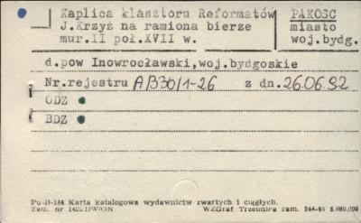 kaplica Jezus Krzyż na Ramiona Bierze - zespół klasztoru reformatów (kalwaria), skan 1