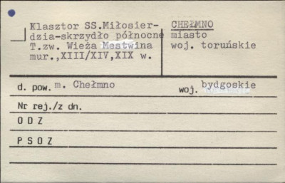 klasztor cysterek, nast. benedyktynek, ob. szarytek - skrzydło północne - tzw. Wieża Mestwina, skan 1