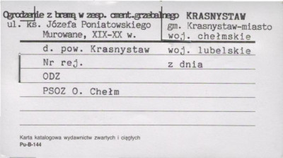 ogrodzenie z bramą w zesp. cment. grzebalnego, skan 1